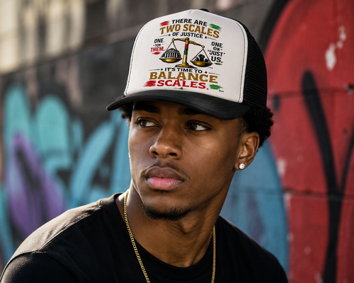 Design 01H – Two Scales of Justice™ Trucker Hat